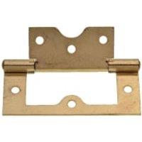 Wickes Brass Flush Hinge - 75mm - Pack of 2