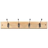 Wickes Hat & Coat Hook Rack - Pine & Chrome