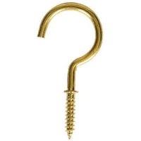 Wickes Brass Shouldered Cup Hooks - 38mm - Pack of 10