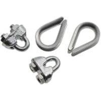 Wickes Bright Zinc Plated Thimble & Clamp Set - 3mm - Pack of 4