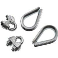 Wickes Bright Zinc Plated Thimble & Clamp Set - 4mm - Pack of 4