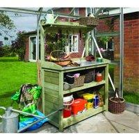 Rowlinson Timber Potting Table with Shelves - 3 x 2ft