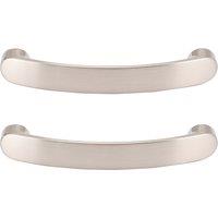 Wickes Curved Brushed Nickel Pull Cabinet Handle - 112mm - Pack of 2