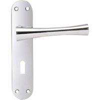 Monaco Polished Chrome Lock Door Handle - 1 Pair
