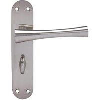 Monaco Satin Nickel Bathroom Door Handle - 1 Pair