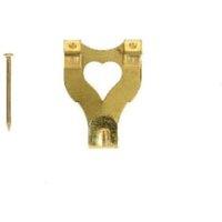 Wickes No.3 Brass Double Picture Hook - 33 x 25mm - Pack of 10