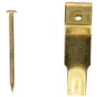 Wickes No.2 Brass Single Picture Hook - 28 x 8mm - Pack of 10