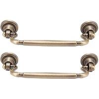 Wickes Georgian Drop Antique Brass Cabinet Handle - 115mm - Pack of 2