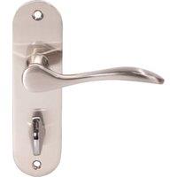 Paris Satin Nickel Bathroom Door Handle - 1 Pair