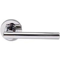 Berlin Polished Chrome Round Rose Door Handle - 1 Pair