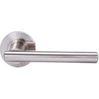 Berlin Satin Nickel Round Rose Door Handle - 1 Pair