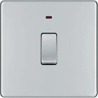 BG 20A Screwless Flat Plate Single Switch with Power Indicator - Polished Chrome