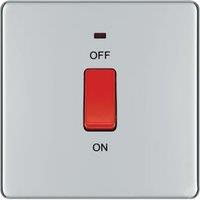 BG 45A Screwless Flat Plate Square Cooker Control Unit with Power Indicator - Polished Chrome