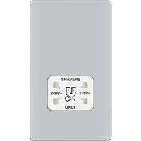 BG Screwless Flat Plate Dual Voltage Shaver Socket - Polished Chrome