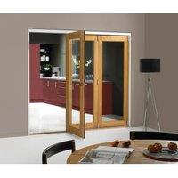 JCI Internal 1 Lite Oak Bi-Fold Door Set - 2390mm