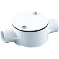 TTE White 2 Way Conduit Through Box - 20mm
