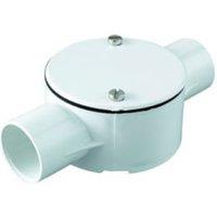 TTE White 2 Way Conduit Through Box - 25mm