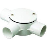 TTE White 3 Way Conduit Tee Box - 25mm