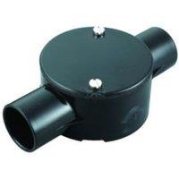 TTE Black 2 Way Conduit Through Box - 25mm