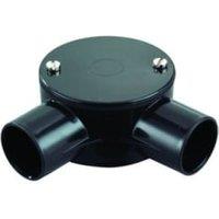 TTE Black 2 Way Conduit Angle Box - 25mm