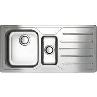 Carron Phoenix Ibis 1.5 Bowl Right Hand Drainer Kitchen Sink - Stainless Steel