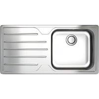 Carron Phoenix Ibis 1 Bowl Left Hand Drainer Kitchen Sink - Stainless Steel
