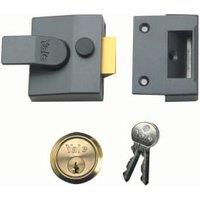 Yale P-85-DMG-PB-40 85 Deadlocking Night Latch - Grey & Brass
