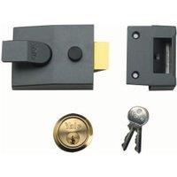 Yale P-89-DMG-PB-60 89 Deadlocking Night Latch - Grey & Brass