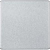 BG Screwless Flat Plate 1 Gang Blank Plate - Brushed Steel