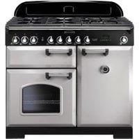 Rangemaster Classic Deluxe 100cm Dual Fuel Range Cooker - Royal Pearl with Chrome Trim