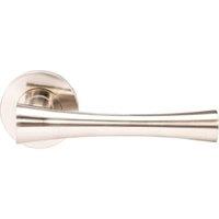 Monaco Satin Nickel Round Rose Door Handle - 1 Pair