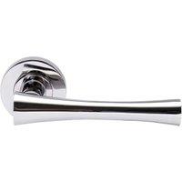 Monaco Polished Chrome Round Rose Door Handle - 1 Pair