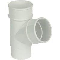 FloPlast 68mm White Round Downpipe Branch - 67.5