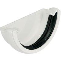 FloPlast 112mm White Half Round Gutter External Stop End