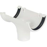 FloPlast 112mm White Half Round Gutter Running Outlet