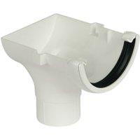 FloPlast 112mm White Half Round Gutter Stop End Outlet