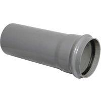 FloPlast 110mm Grey Soil Pipe Single Socket - 1m