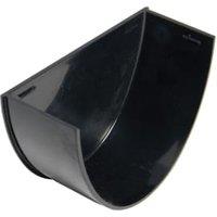 FloPlast 115mm Black Hi-Cap Half Round Gutter Internal Stop End