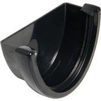 FloPlast 115mm Black Hi-Cap Half Round Gutter External Stop End