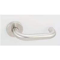 4FireDoors 19mm Roundbar Round Rose Lever Door Handle - Satin Aluminium