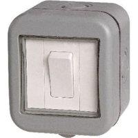 Masterplug 10A Single Exterior 2 Way Switch - Grey