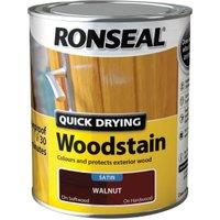 Ronseal Quick Drying Satin Woodstain - Walnut - 750ml