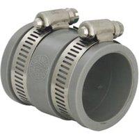FloPlast WF08 Grey FlexiFlo Waste Straight Coupling - 38 to 45mm