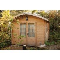 Shire Kilburn Curved Roof Double Door Log Cabin - 12 x 14ft