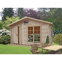 Shire Bourne Double Door Log Cabin including Storage Room - 14 x 8ft