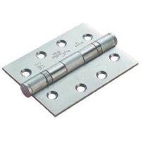 4FireDoors Satin Steel Ball Bearing Hinge - 102 x 76 x 3mm - Pack of 3