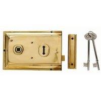 Yale P-334-BPB Rim Door Lock - Brass