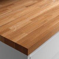 Wickes Narrow Stave Oak Solid Wood Worktop - 26 x 600 x 3000mm