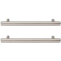 Wickes T-Bar Brushed Nickel Cabinet Handle - 220mm - Pack of 2