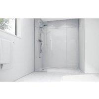 Mermaid White Acrylic Single Shower Panel - 2400 x 900mm